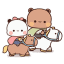 Horse Riding Bubu Horse Riding Sticker