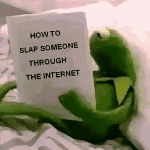 How To Slap Someone Trough The Internet Kermit Internet Slap GIF