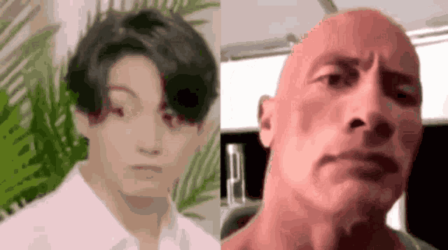 Hseokzip Jungkook Dwayne Johnson Eyebrow Raise Bts Meme GIF