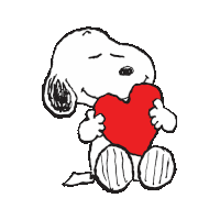 Hugging Heart Snoopy Sticker