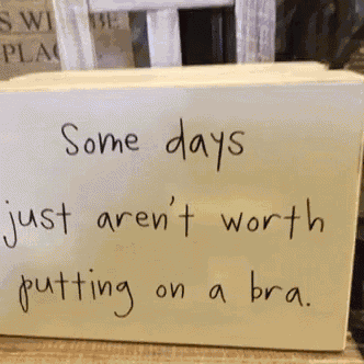 Humor Some Days Just Arent Worth Putting A Bra GIF