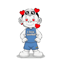 I Love Baseball Baseball Fan Sticker