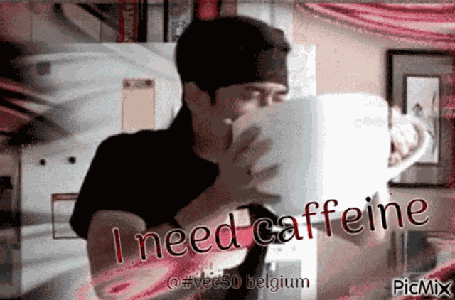I Need Caffeine Drinking GIF