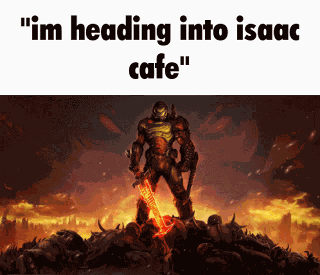 Isaac Cafe Doom GIF
