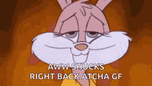 Jeez Shucks Thanks Babs Bunny GIF