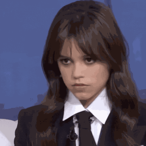 Jenna Ortega Light Skin Stare GIF