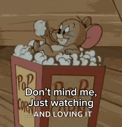 Jerry Eating Popcorn Watching You GIF