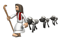 Jesus And Sheep Walking Sticker
