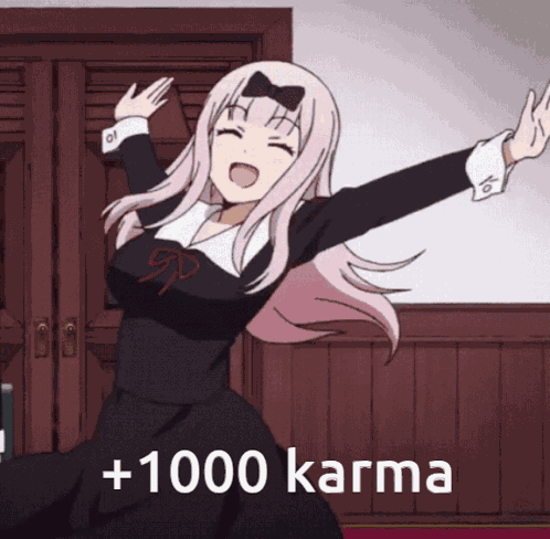 Karma Gain Happy Anime Girl GIF