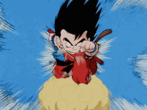 Kid Goku Flying Nimbus GIF