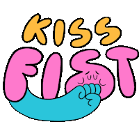 Kiss Fist Says Really Love This In Asl Sticker