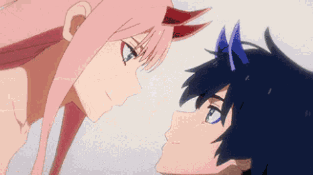 Kiss Zero Two And Hiro GIF