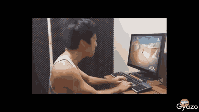 Korean Destroying His Monitor Mad GIF