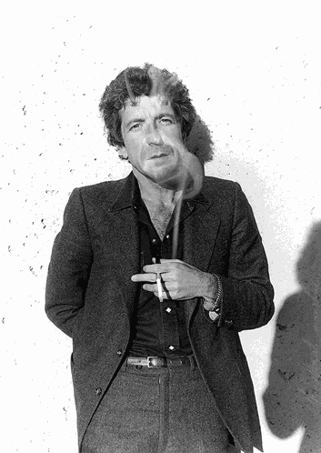 Leonard Cohen Smoking Cigarette GIF