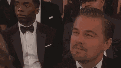 Leonardo Dicaprio Chadwick Boseman GIF