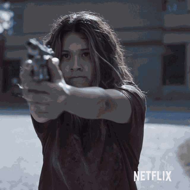 Looking At Gun Jill GIF