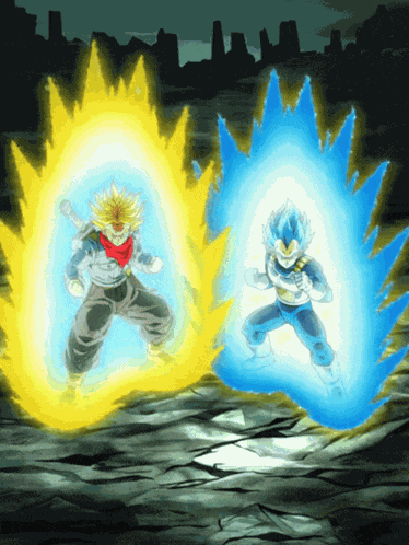 Lr Int Super Saiyan God Ss Vegeta And Super Saiyan Trunks Power Of Pride And Hope GIF