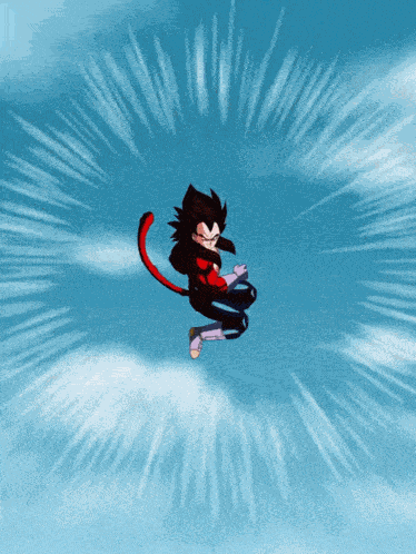 Lr Super Saiyan 4 Goku And Super Saiyan 4 Vegeta Saiyan Warriors With Ultimate Power GIF