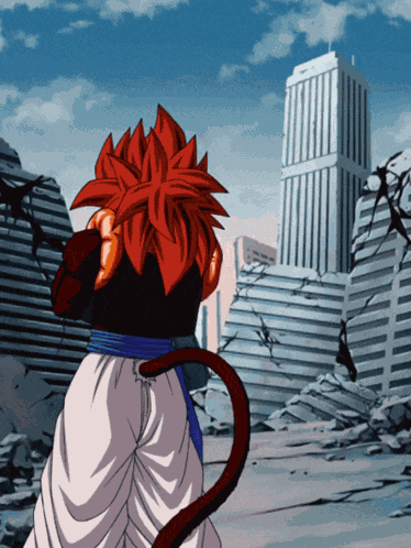 Lr Super Saiyan 4 Goku And Super Saiyan 4 Vegeta Saiyan Warriors With Ultimate Power GIF