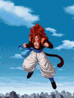 Lr Super Saiyan 4 Goku And Super Saiyan 4 Vegeta Saiyan Warriors With Ultimate Power GIF
