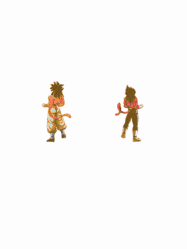 Lr Super Saiyan 4 Goku And Super Saiyan 4 Vegeta Saiyan Warriors With Ultimate Power GIF