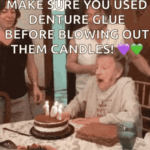 Make Sure Use Denture Blow Candle GIF