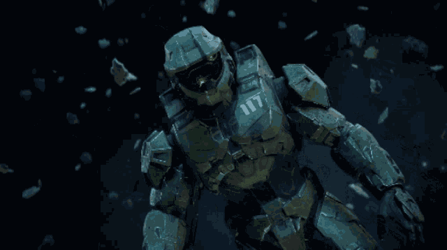 Master Chief In Space Halo GIF
