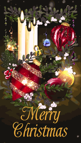 Merry Christmas Christmas Candles GIF