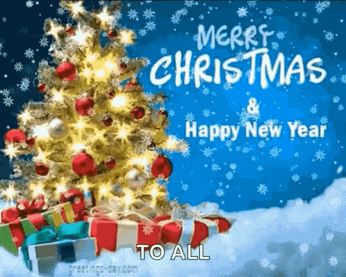Merry Christmas Happy New Year GIF