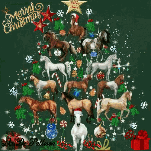 Merry Christmas Horse GIF