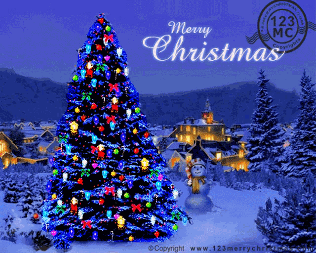 Merry Christmas Snow GIF