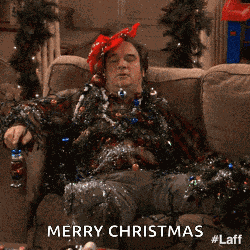 Merry Christmas Tired GIF