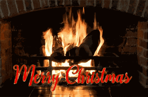 Merry Christmas Yule Log GIF
