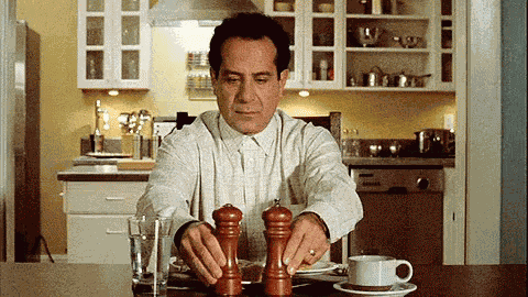 Messing With The Salt And Pepper Shakers - Ocd GIF