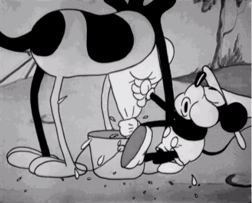 Mickey Milking Cow GIF