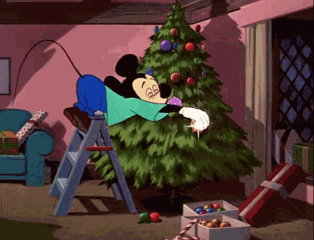 Mickey Mouse Christmas Tree GIF