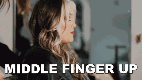 Middle Finger Up Priscilla Block GIF