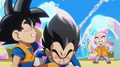 Mini Krillin Mini Goku GIF