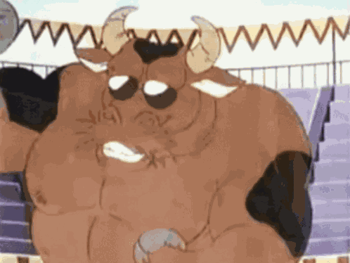 Minotaur Flexing GIF