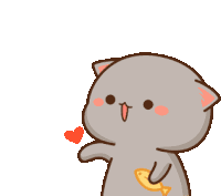 Mochi Mochi Kiss Mochi Mochi Grey Cat Kiss Sticker