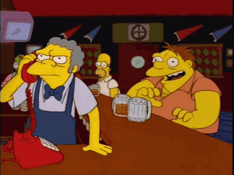 Moe Szyslak Barney Gumble GIF