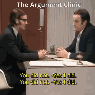 Monty Python'S Flying Circus Argument Clinic Michael Palin John Cleese Argument Clinic Sketch GIF