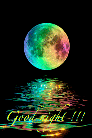 Moonlit Night Colourful Night GIF
