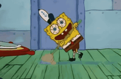 Mopping Spongebob GIF