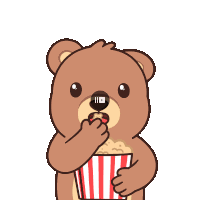 Movie Time Eating Popcorn Sticker