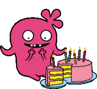 Moxy Eating Cake For Birthday Sticker