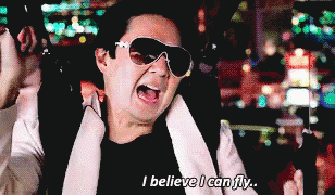 Mr Chow I Believe I Can Fly GIF
