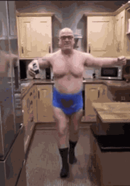 Naked Man Dancing In Underwear GIF