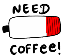 Need Coffee Tired Sticker