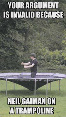 Neil Gaiman Trampoline GIF